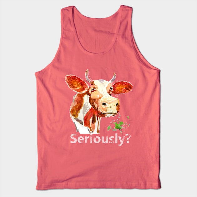 Cow with serious attitude - seriously Tank Top by tallbridgeguy